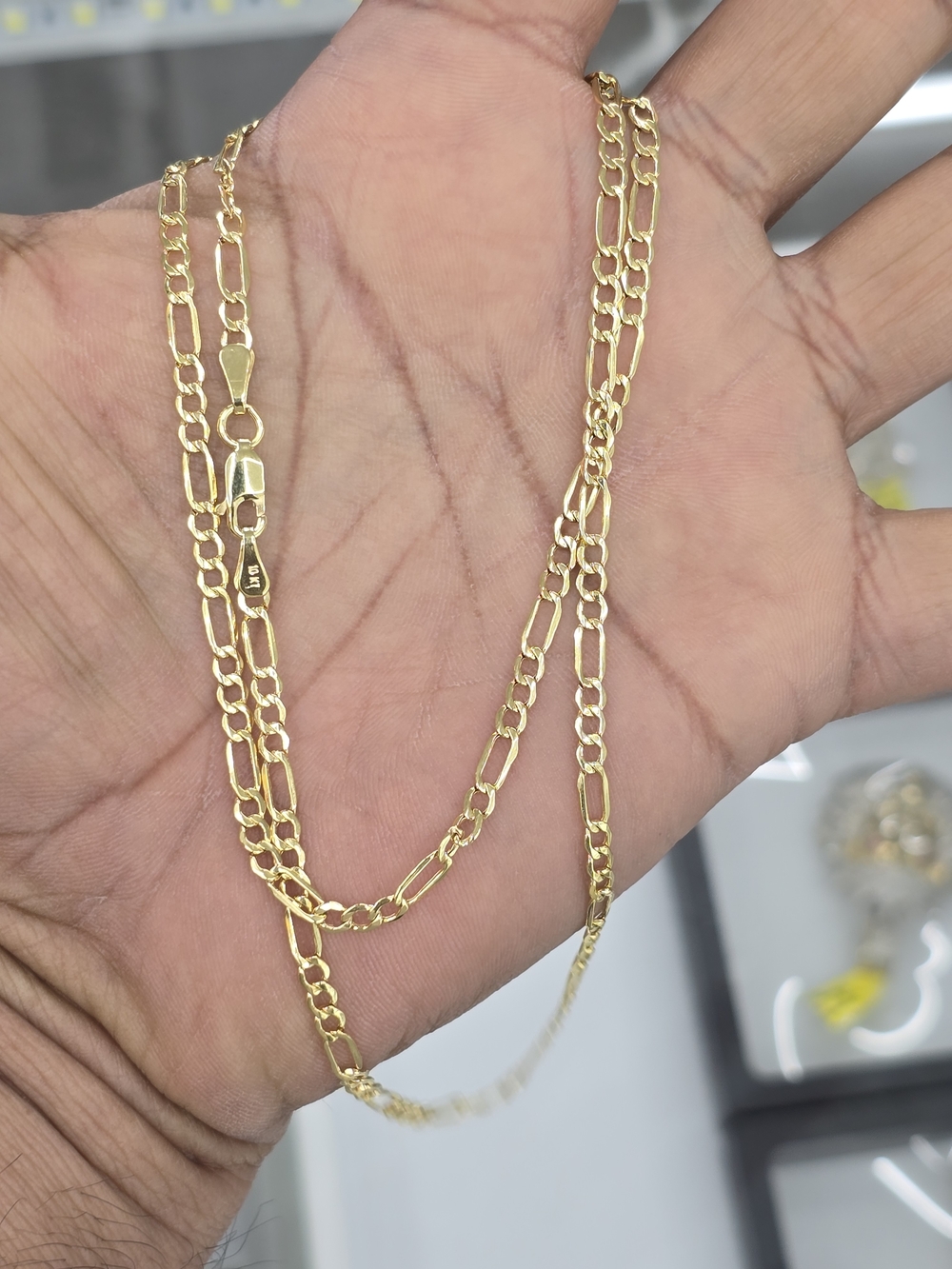 10kt Real Gold Figaro Chain 3.1 Mm 22 Inches